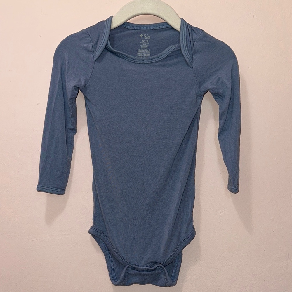 Kyte Baby Blue Long Sleeve Baby Bodysuit 12-18